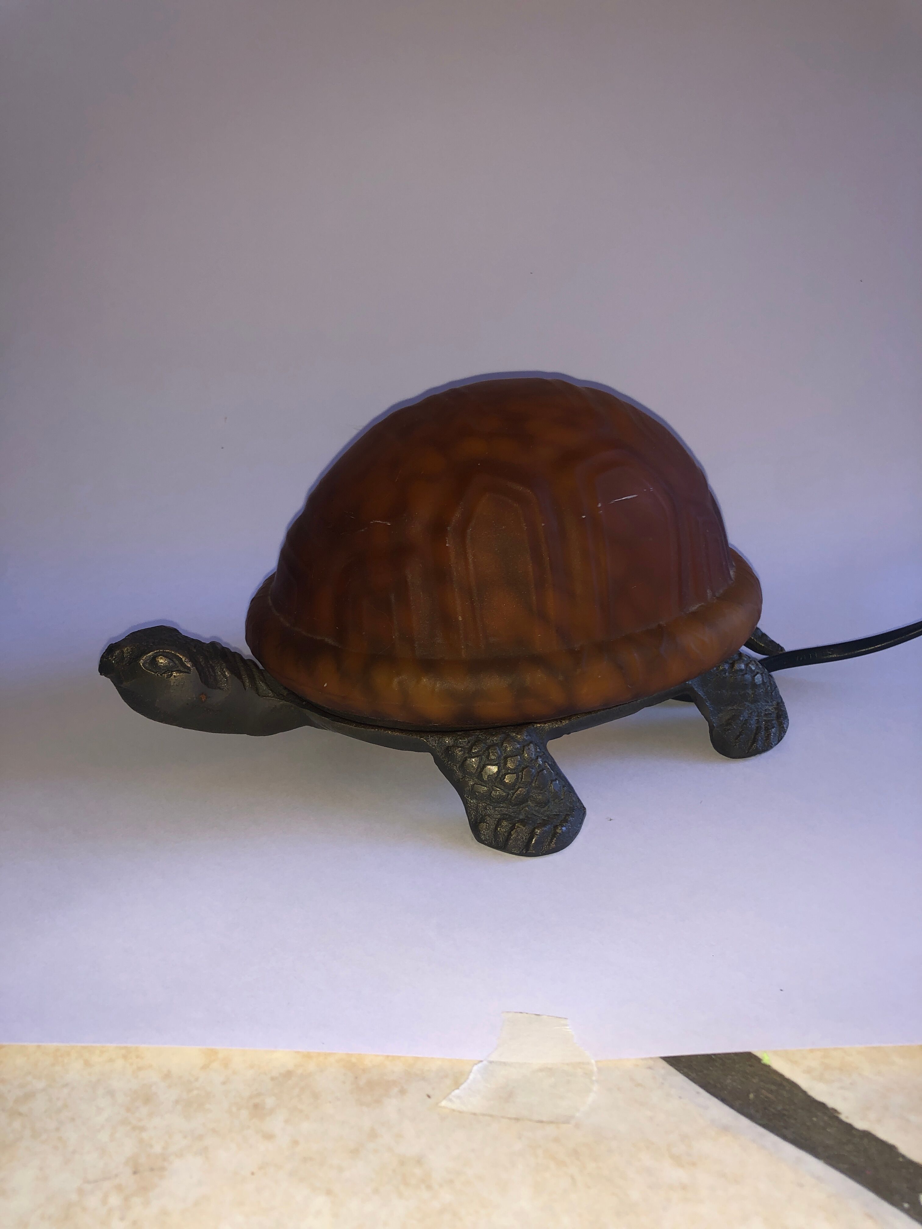Amber turtle lamp