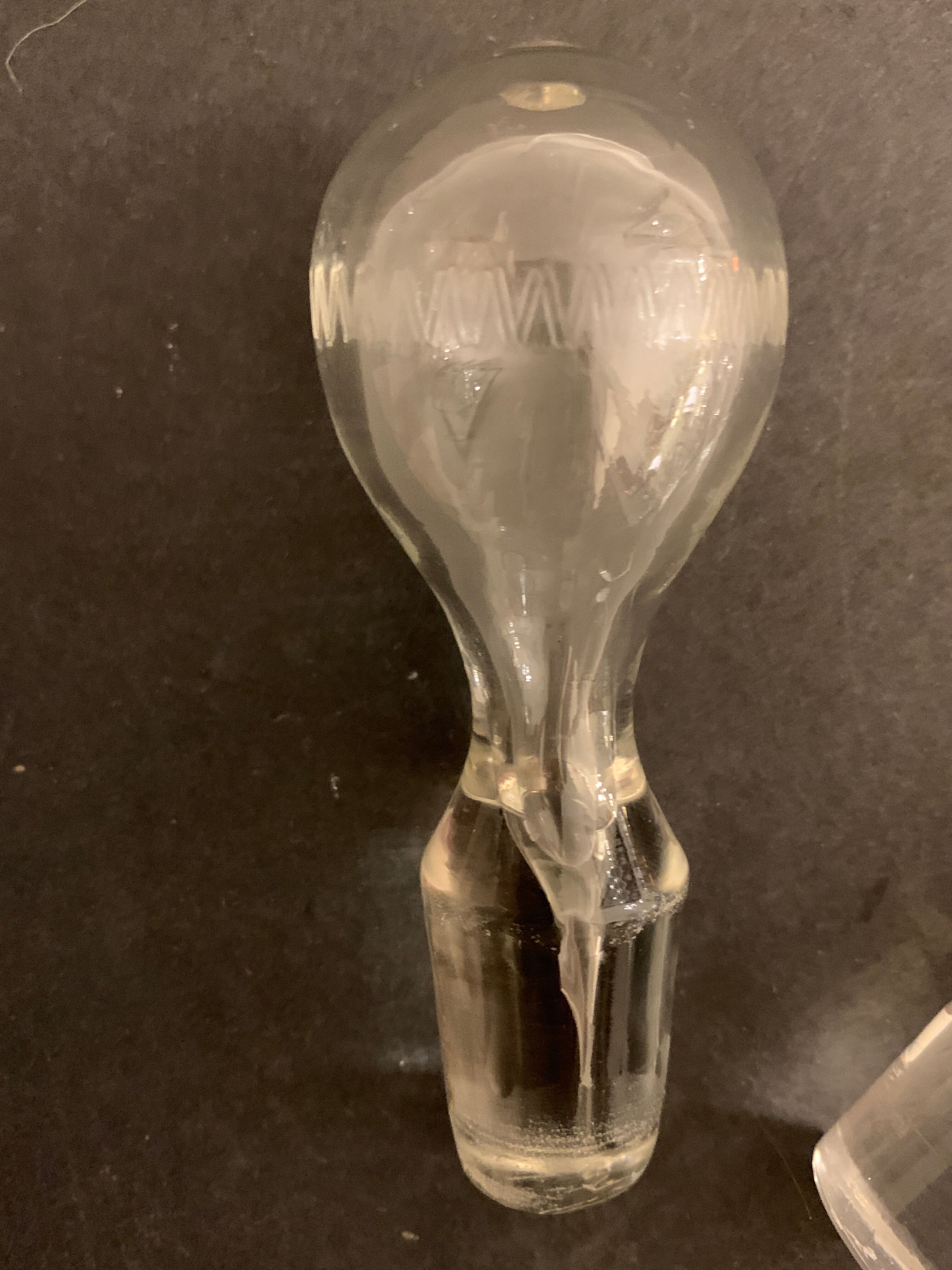 Pair of ancient decanters made of Baccarat crystal, Greek friezes