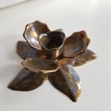 Bougeoir fleur en laiton