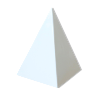 Presse papier pyramide blanche en céramique, années 70