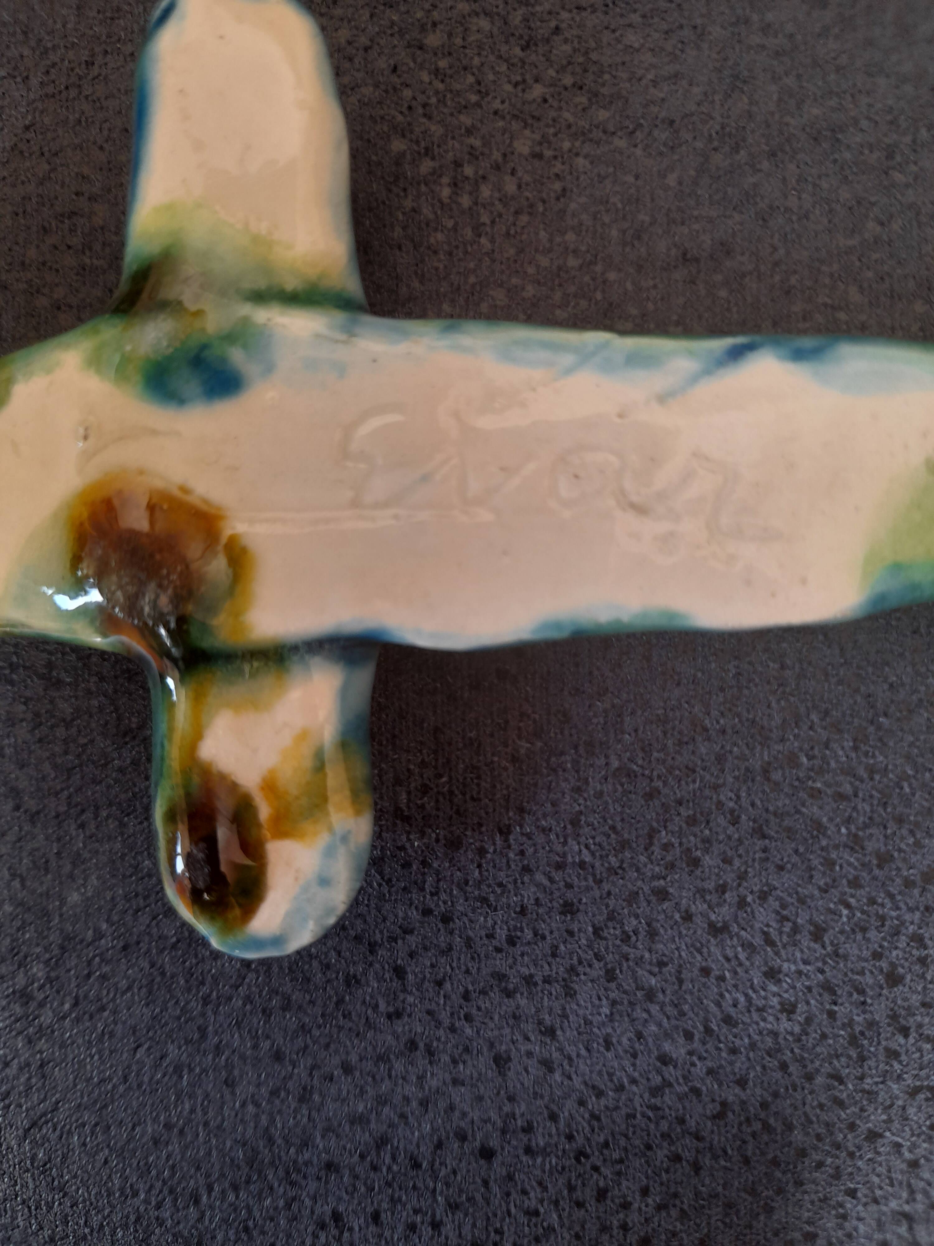 Vintage ceramic wall cross