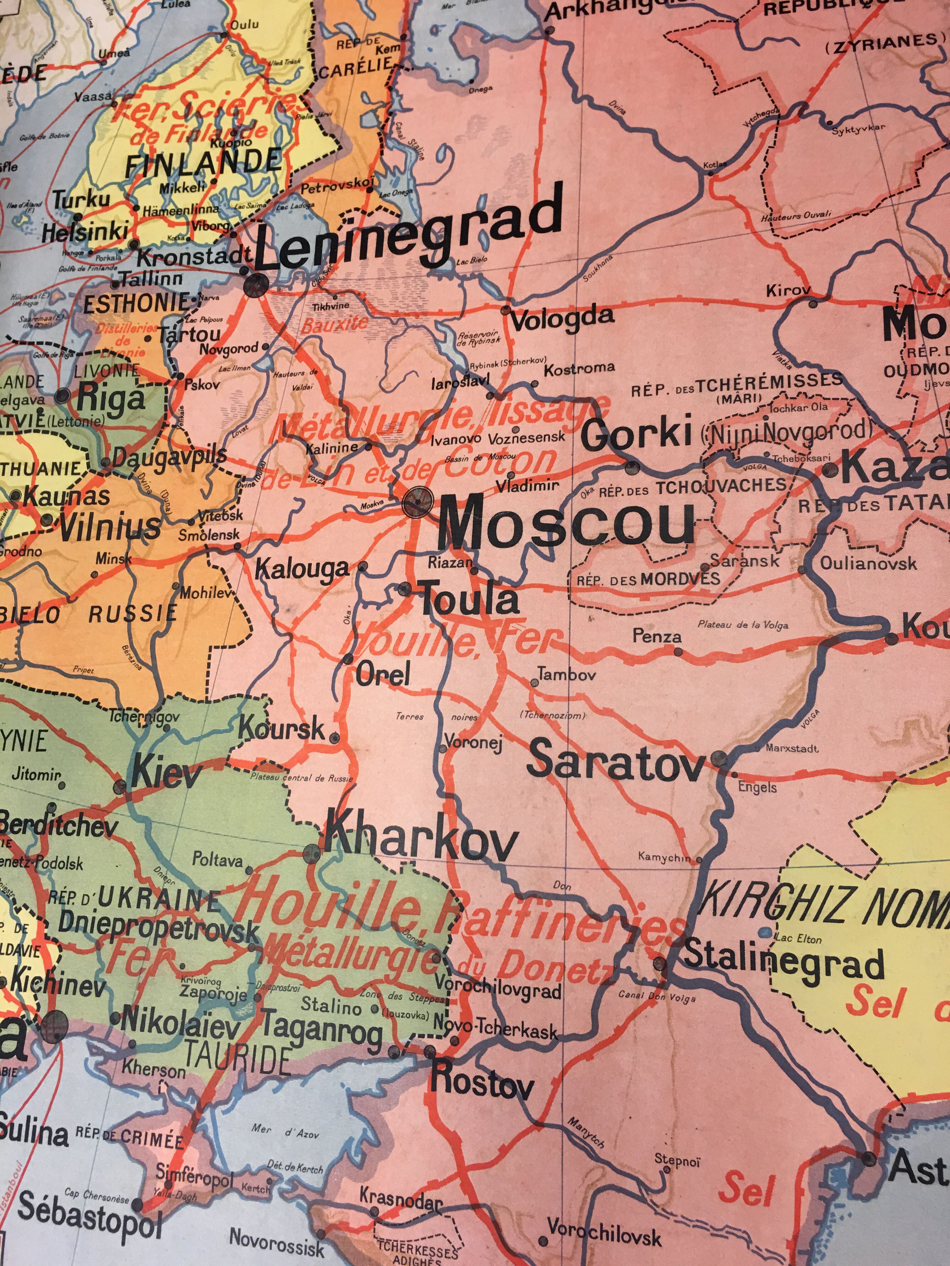 Old USSR and Finland N34 map