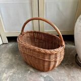 Woven wicker basket