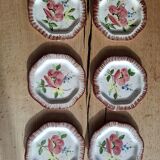 12 antique octagonal dessert plates