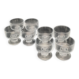 Verres à pied en verre transparent Vintage Art déco