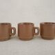 3 stoneware coffee cups