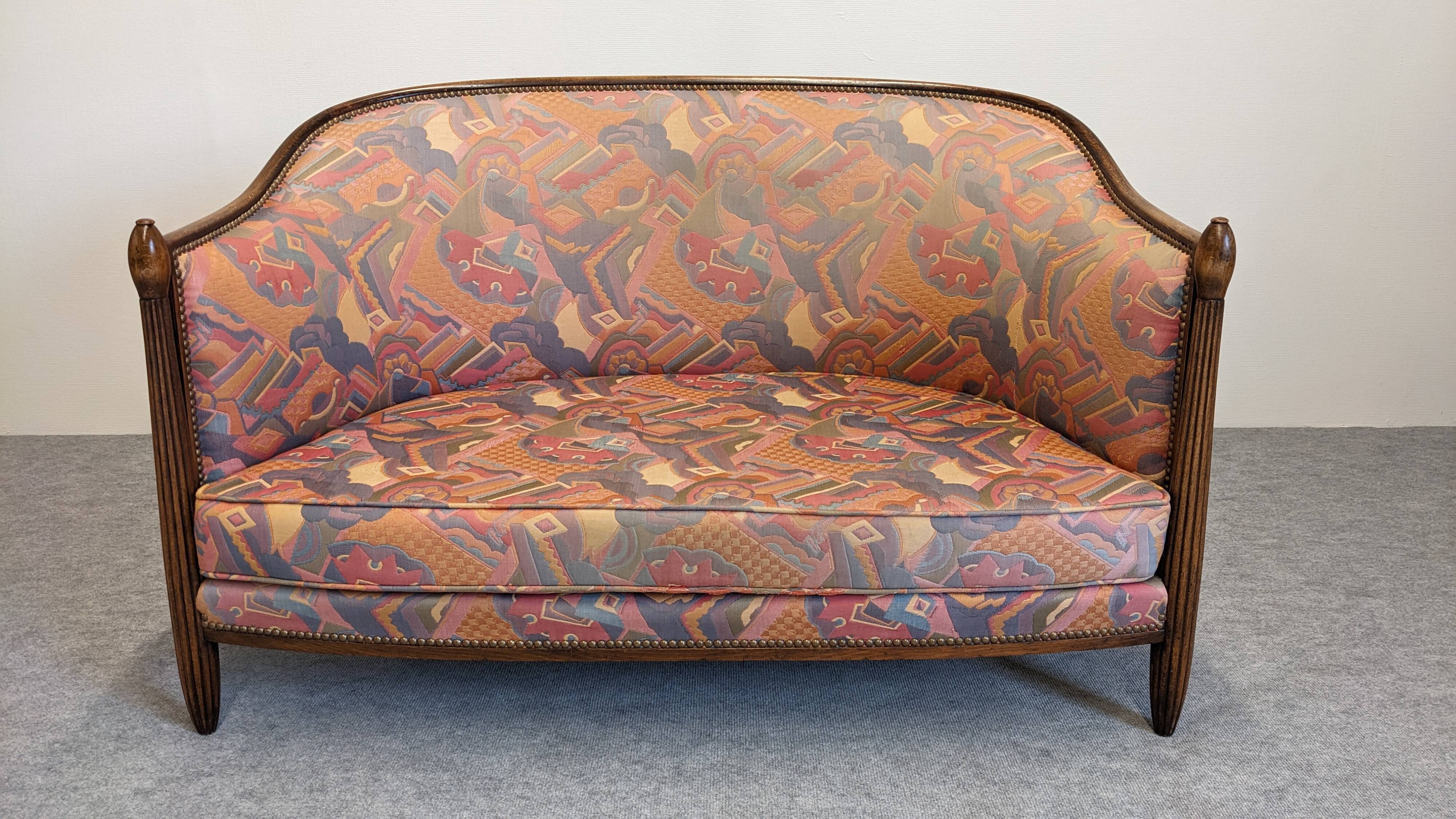Art Deco gondola sofa, France circa 1920