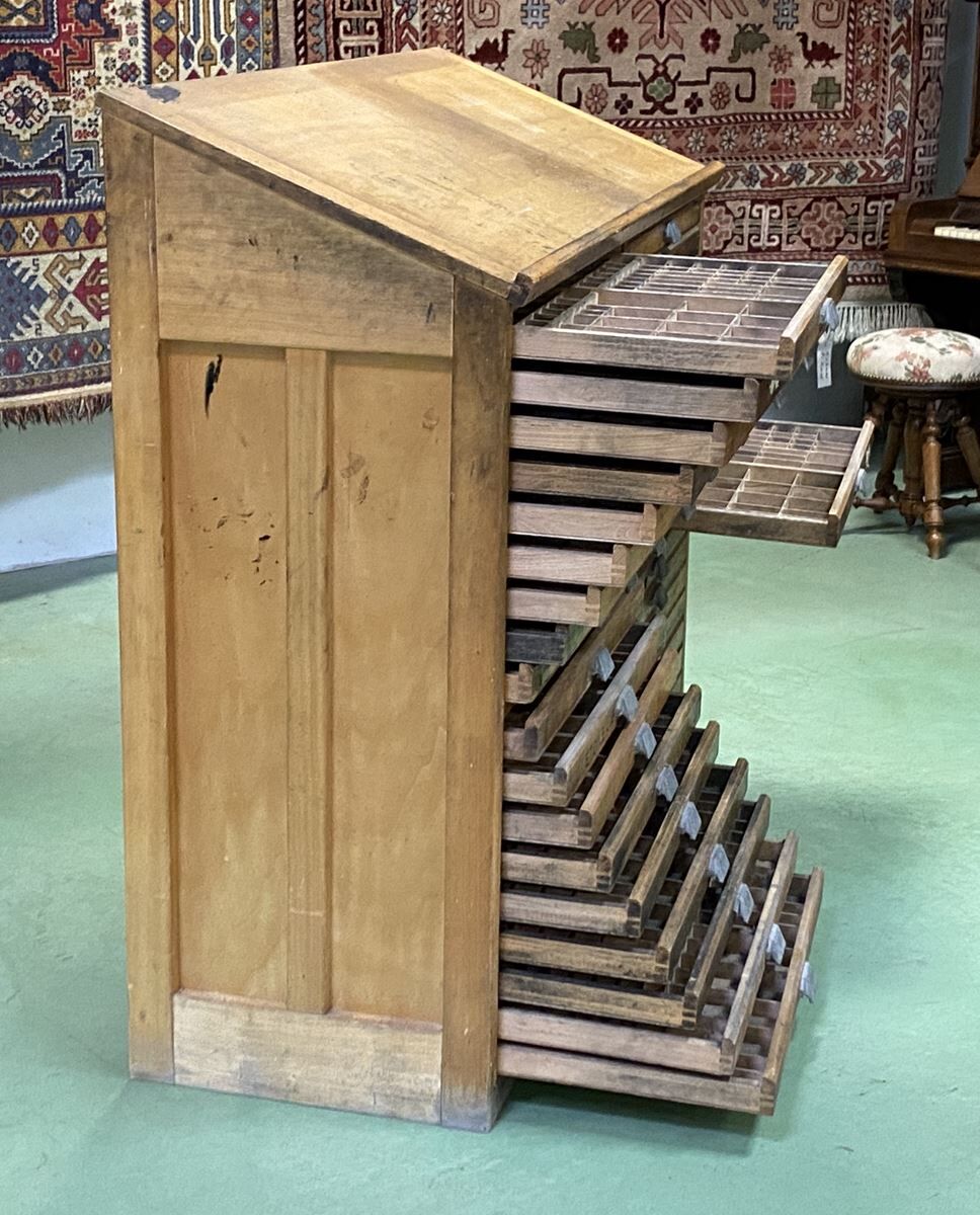 Double oak printer furniture from the 1930s