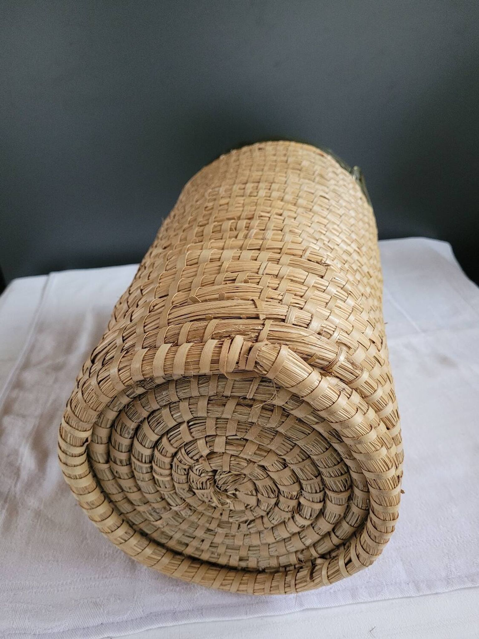 Copper and brass wicker basket