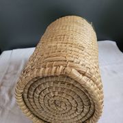 Copper and brass wicker basket