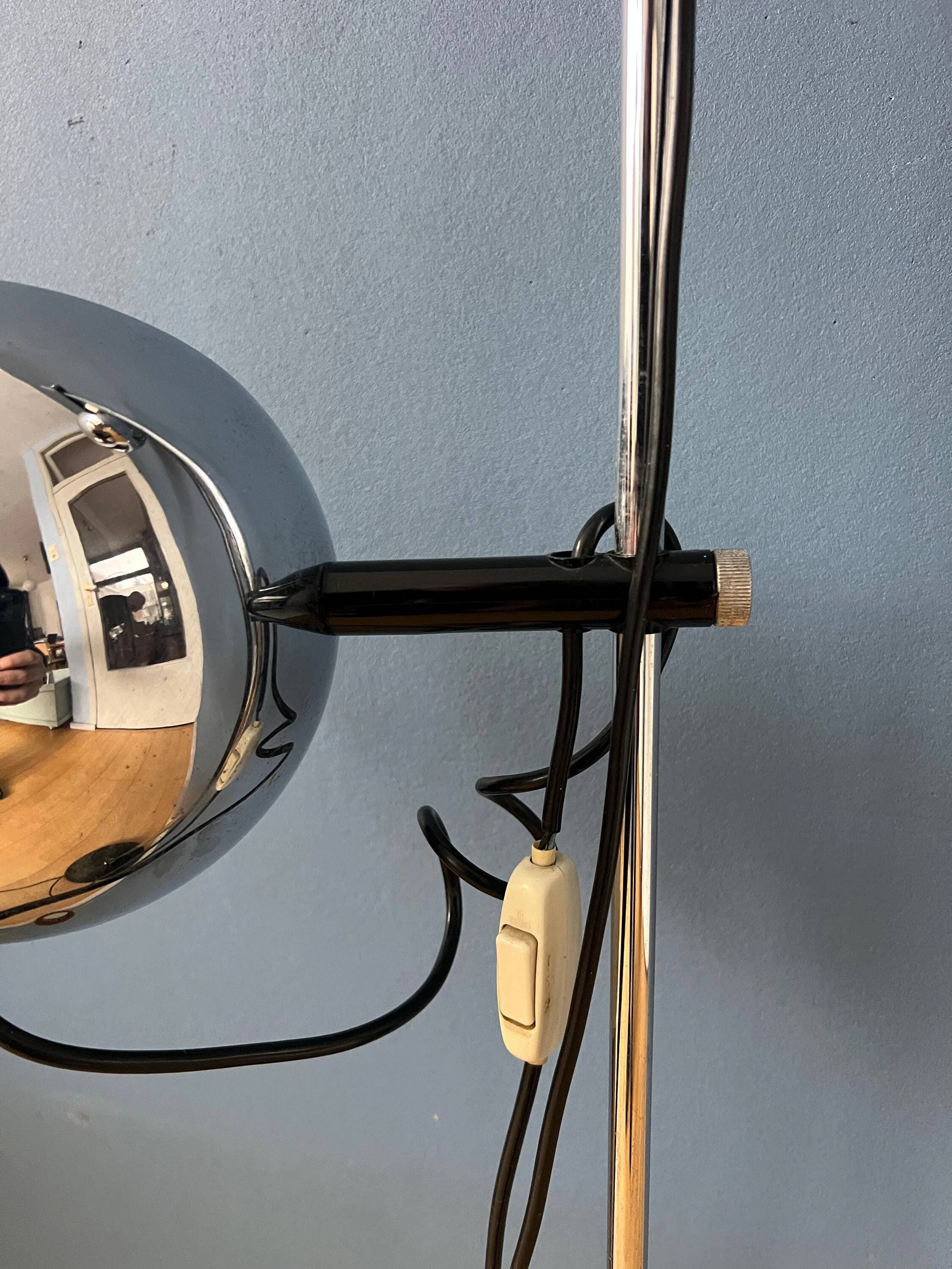 Chrome ball floor lamp Herda Mid-Century 1970s