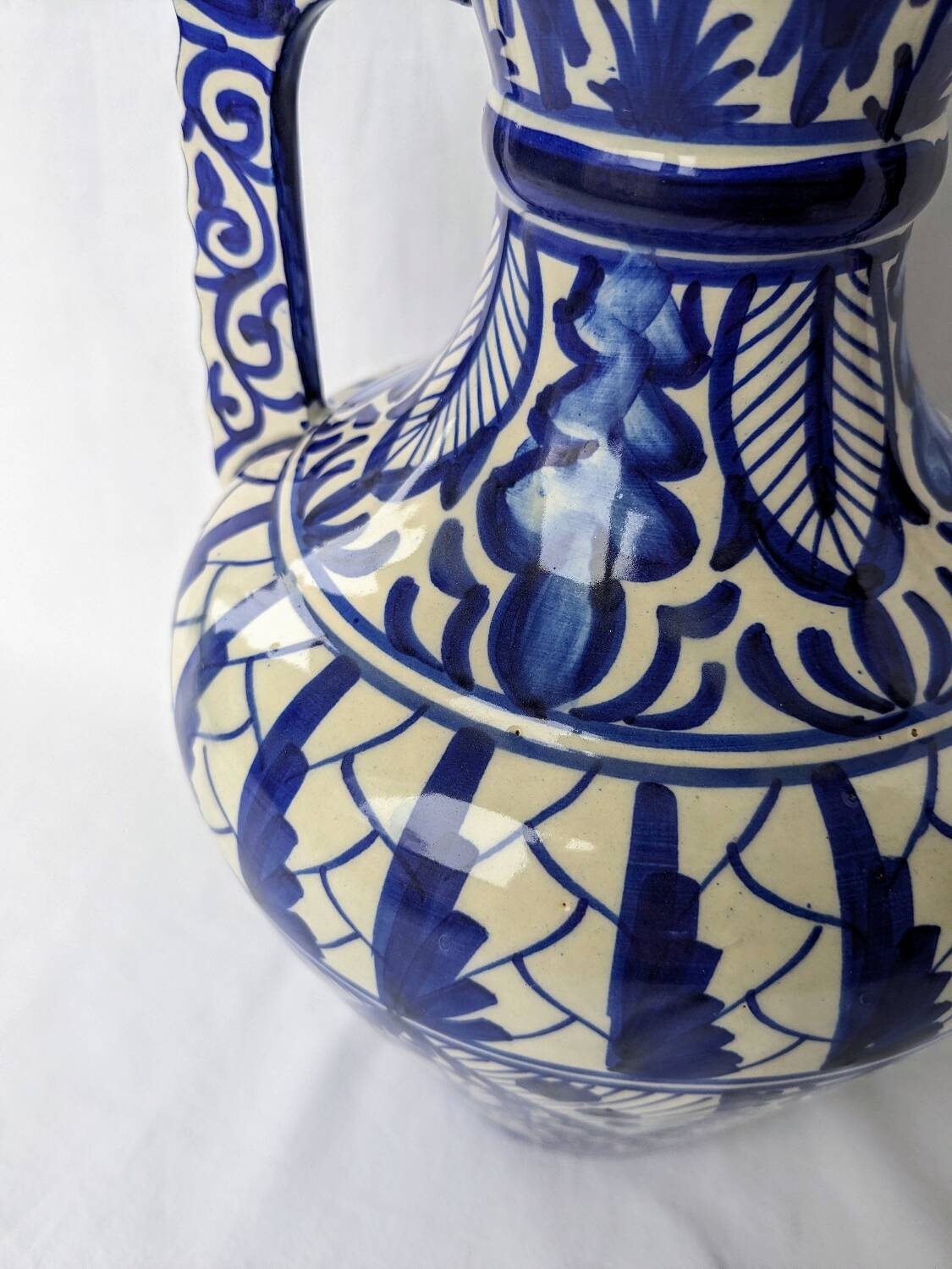 Blue ceramic amphora vase