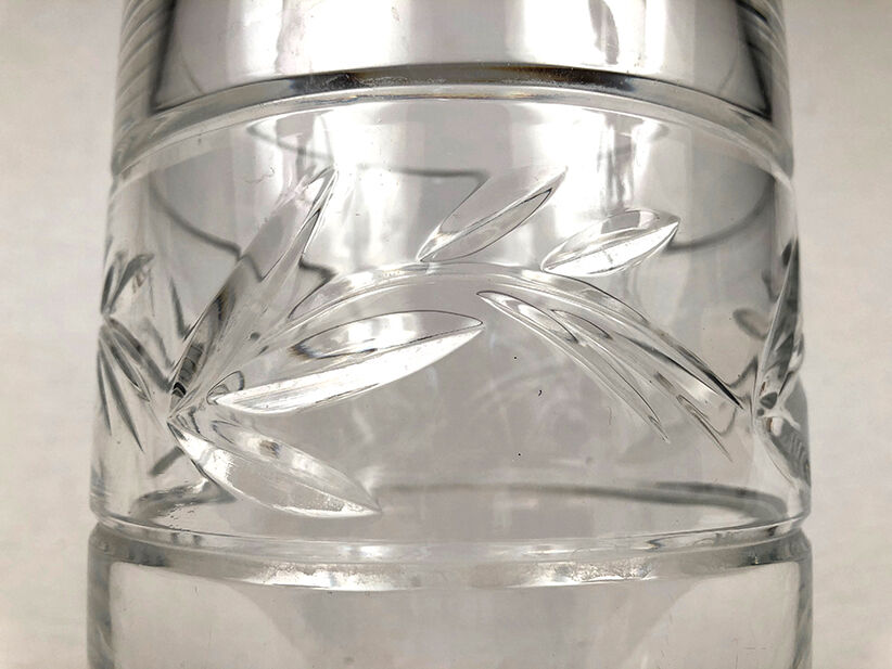 Large carved crystal vase