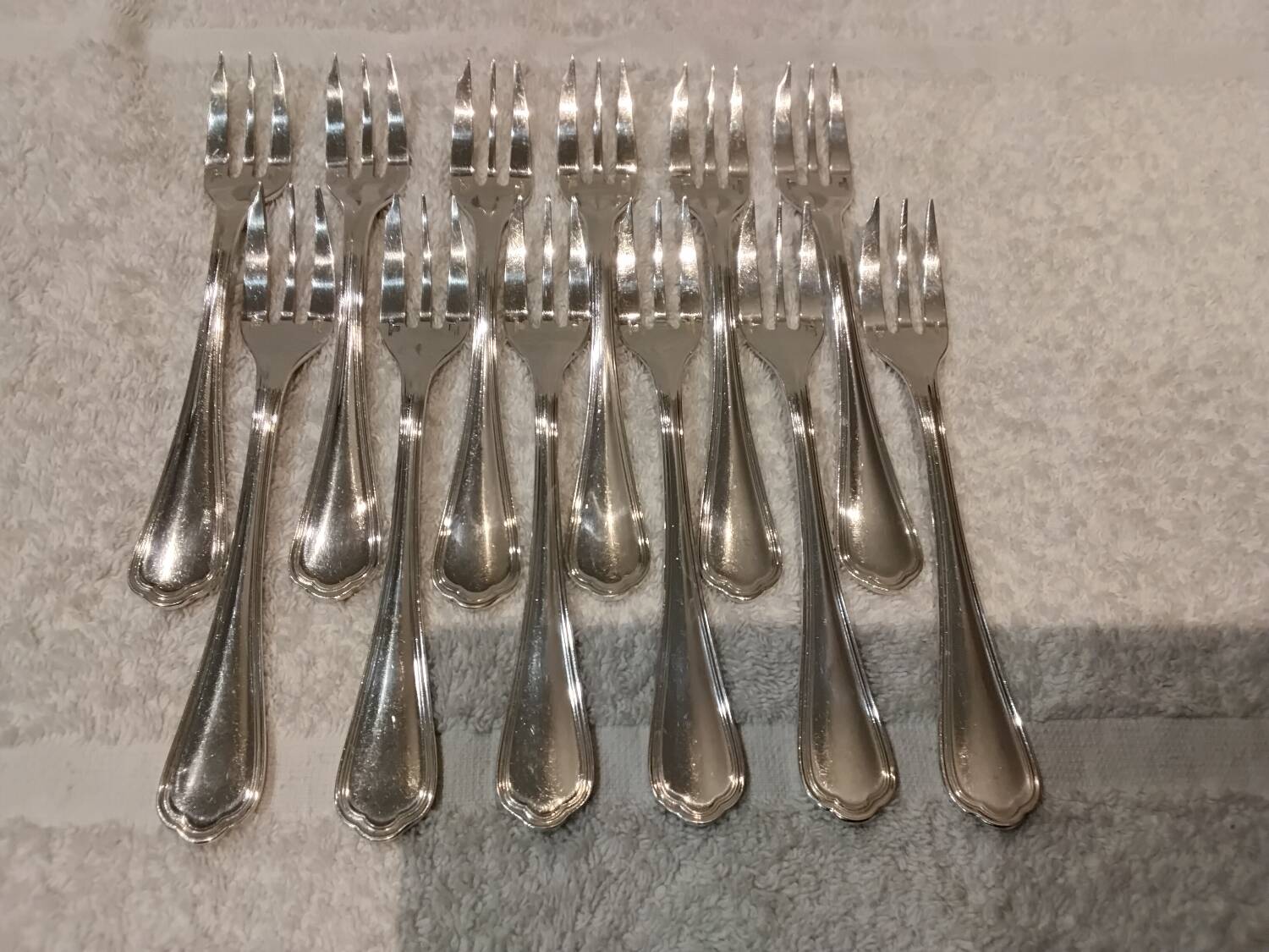 12 silver-plated cake forks by Christofle Spatours