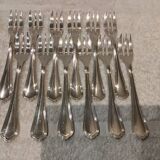 12 silver-plated cake forks by Christofle Spatours