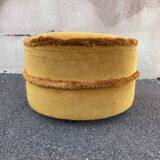 Golden yellow velvet pouf
