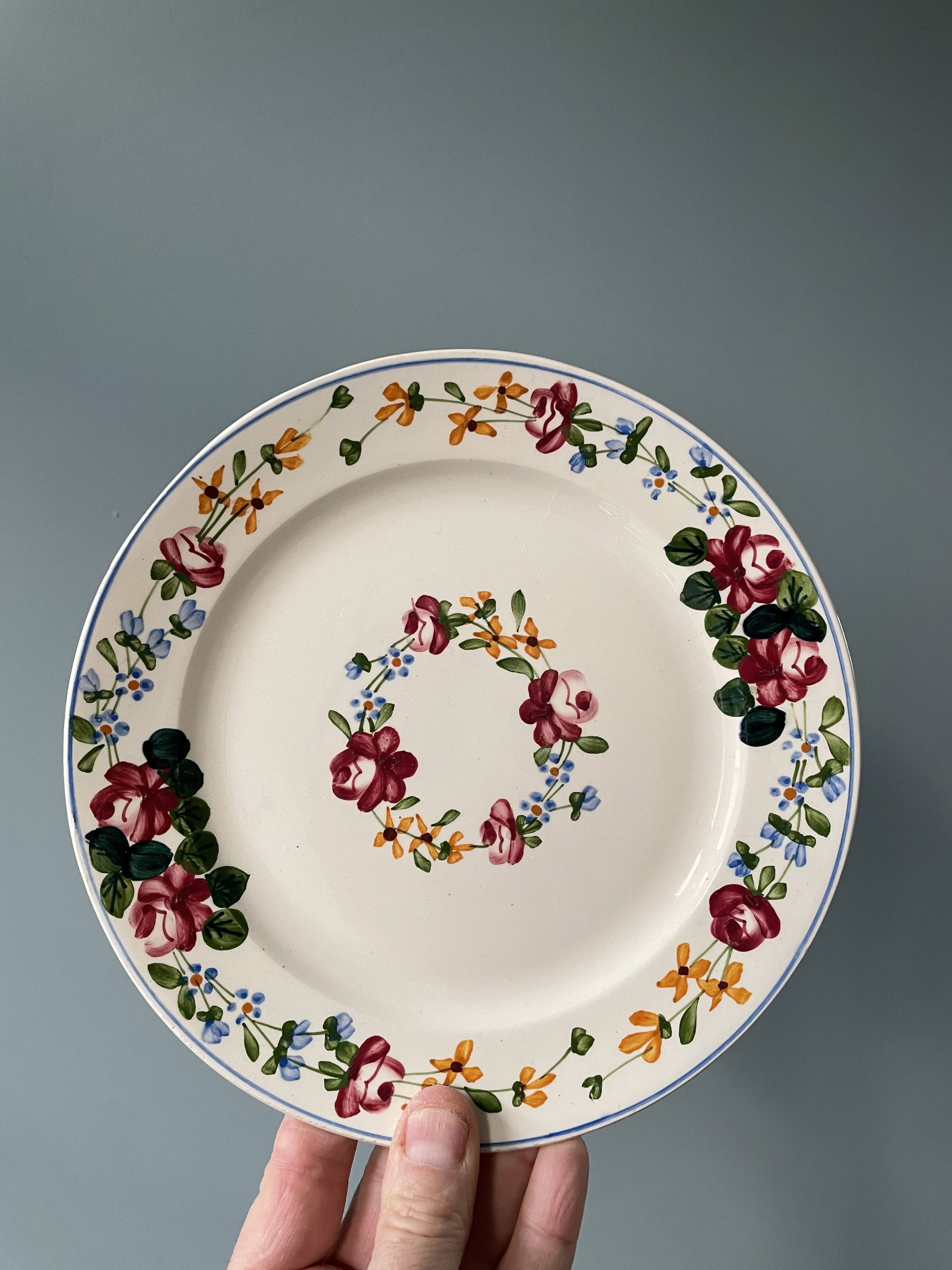 Set of 7 dessert plates Digoin Sarreguemines, "Piccola"