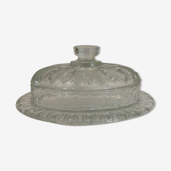 Moulded glass butter dish