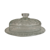 Moulded glass butter dish