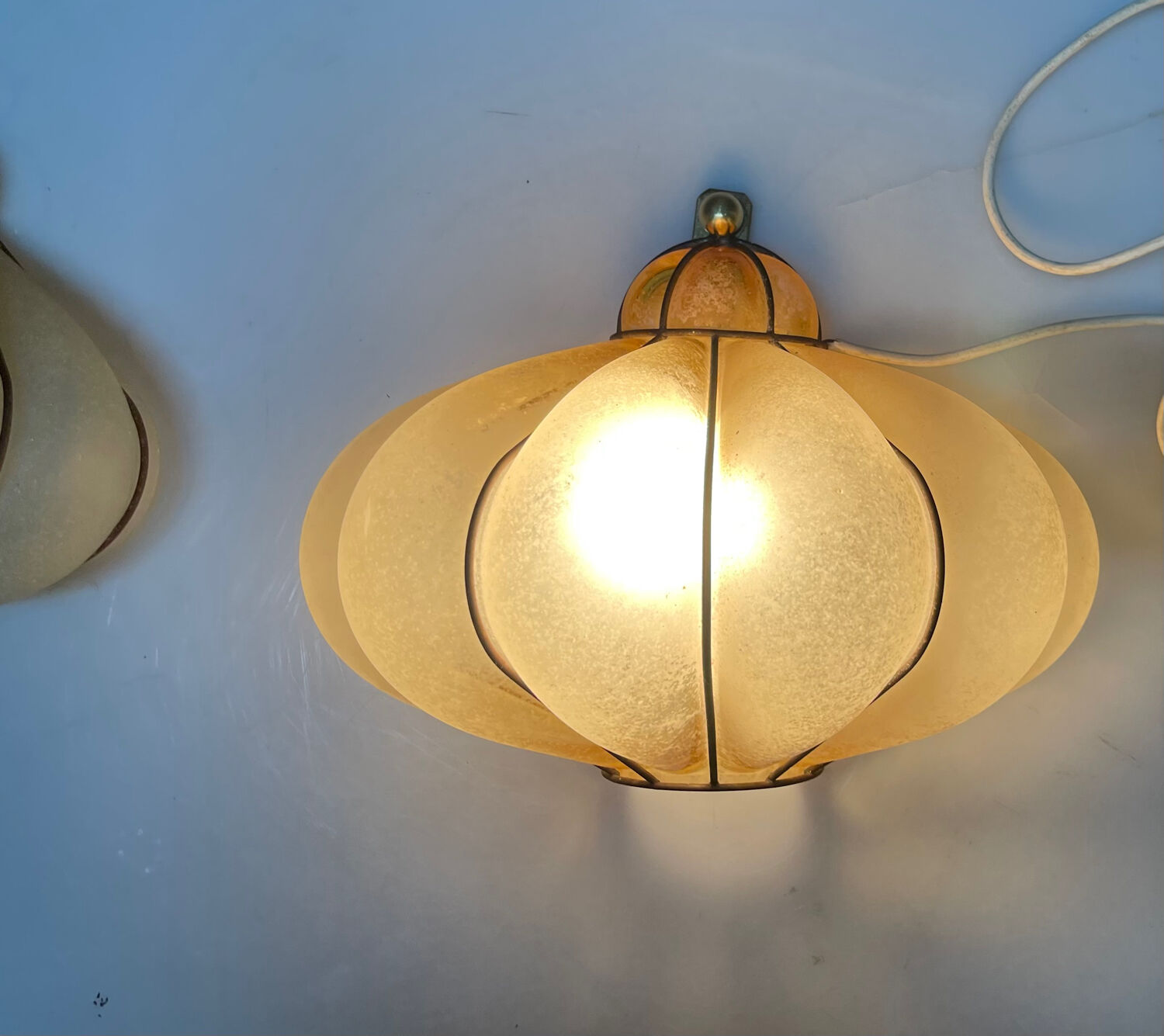 Wrought Iron & Murano Glass Wall Sconces, Italy, 1960s, Set of 2 