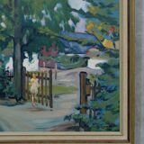 Swedish modern painting, 1946, oil on panel, framed, Hjamar Larsson