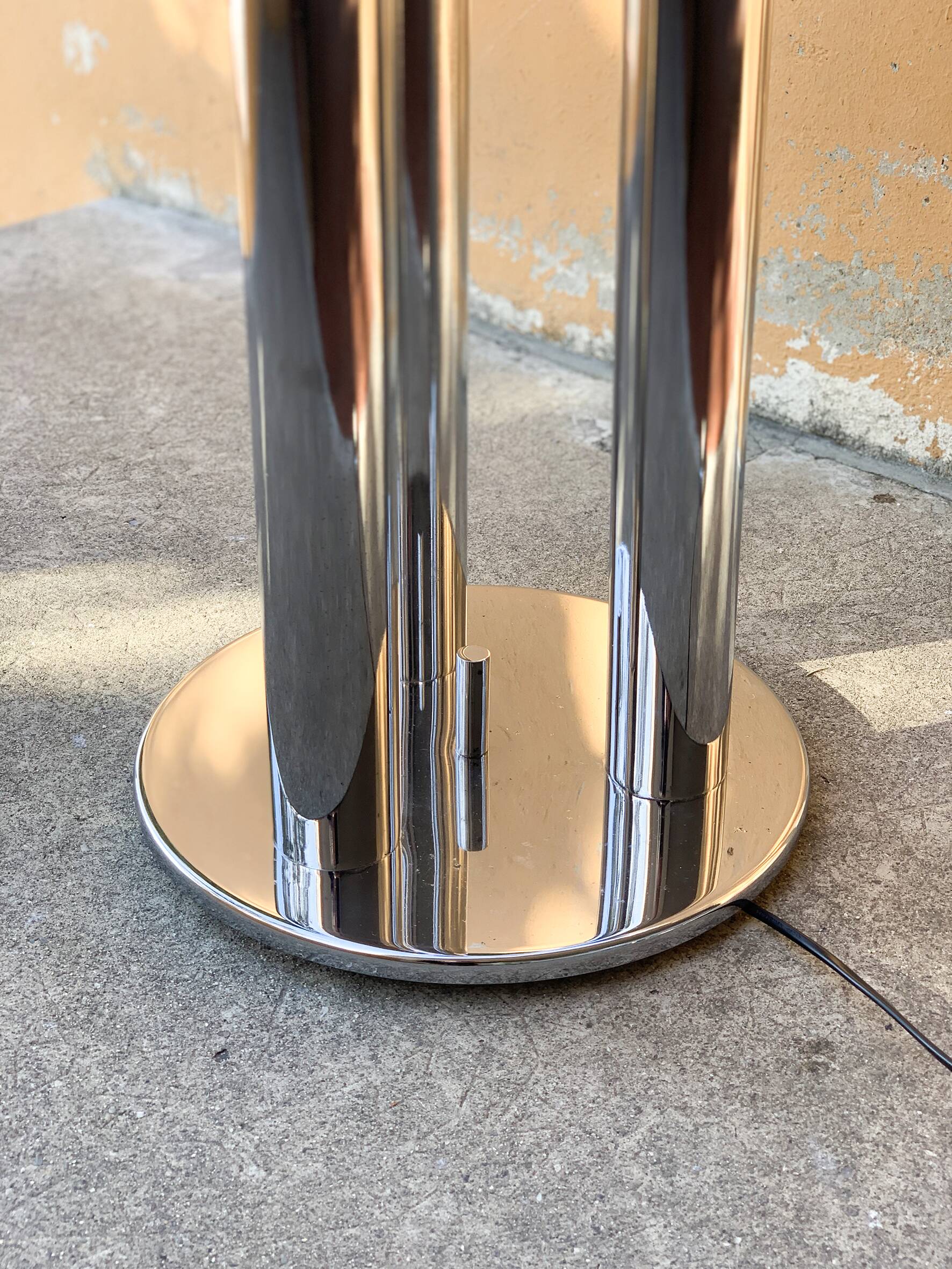 Mazzega chrome and Murano glass floor lamp, 1970s