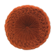 Round pleated cushion in vintage ribside velvet
