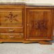 Buffet en noyer massif et marbre noir