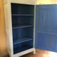 Wardrobe a door in white wood painted gray