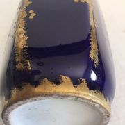 Vase dorure or bleu de four