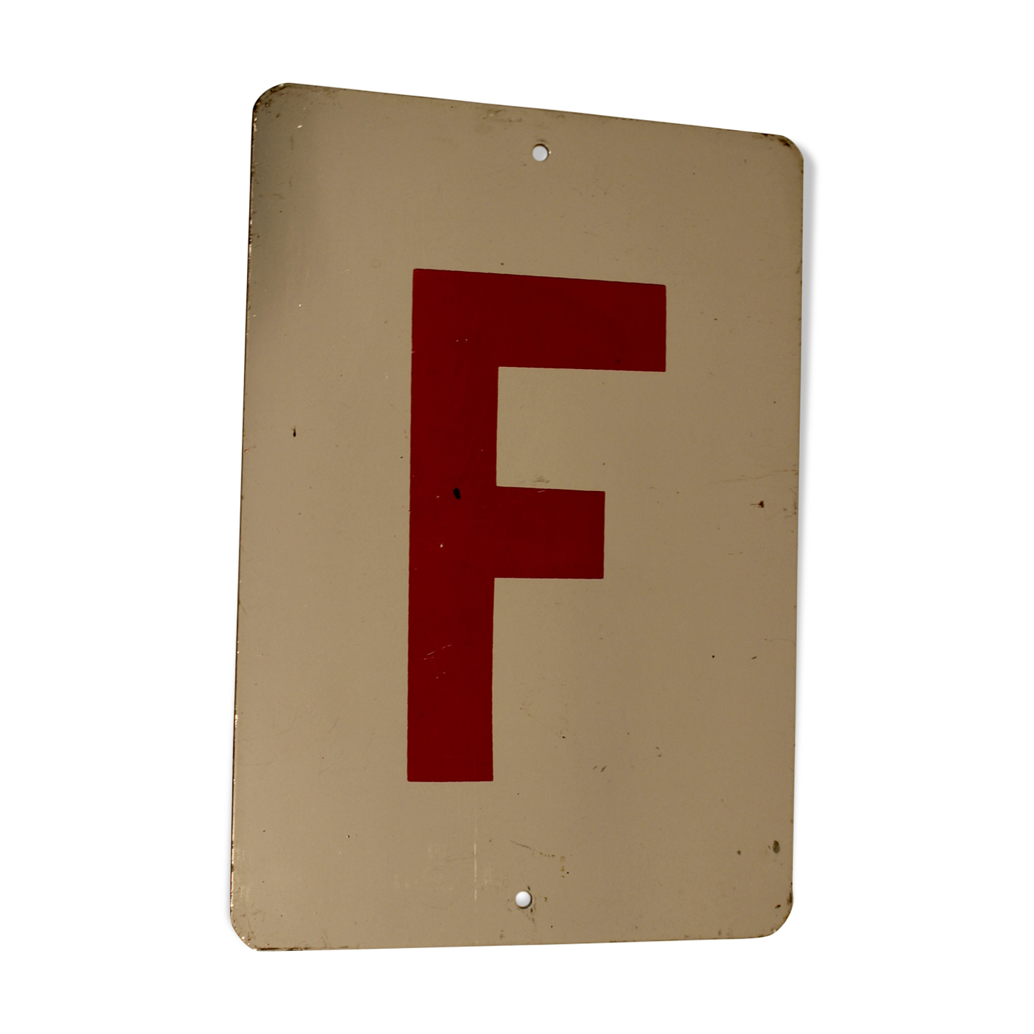 Old industrial plate f Red