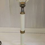 Large vintage column lamp from the 50s, molded glass floor lamp