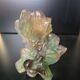 Pair of Daum "Nature" candlesticks in glass paste, 1988