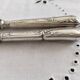 Set of 2 vintage knives, steel blade and silver handle