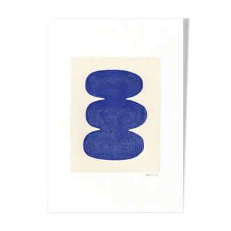Peinture abstraite - Lost - bleu majorelle - signée Eawy