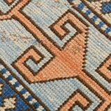 Tapis persan bleu fait main unique 6x11, 188x328Cm