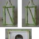 Old vintage lamp base bamboo decoration "Faience of Rodez"