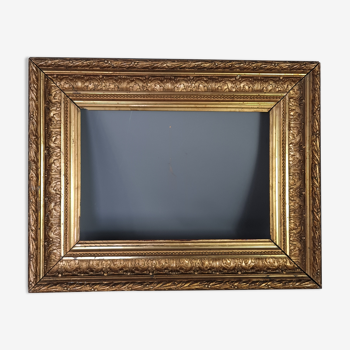 Nineteenth century frame gilded stucco wood 51.5x40 foliage 36.7x25.5 cm SB