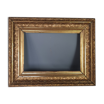 Nineteenth century frame gilded stucco wood 51.5x40 foliage 36.7x25.5 cm SB