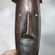 Copper sculpture signed Beaucousin Gérard, face-shaped sculpture, collection.