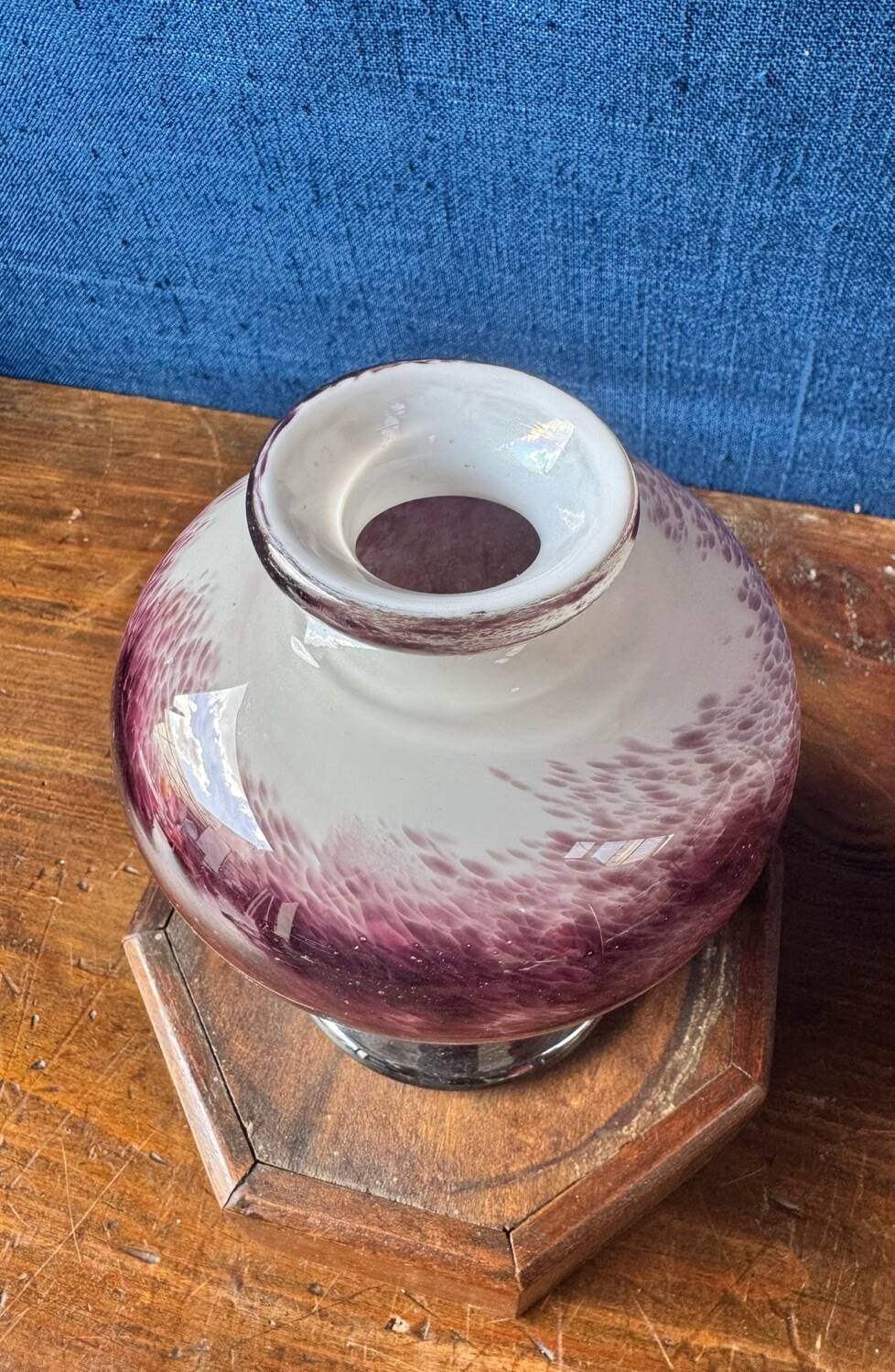 Round blown glass vase from Biot by Jean-Claude Novaro