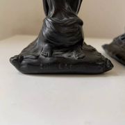 Art Nouveau spelter bookends, depicting an oriental woman, circa 1900