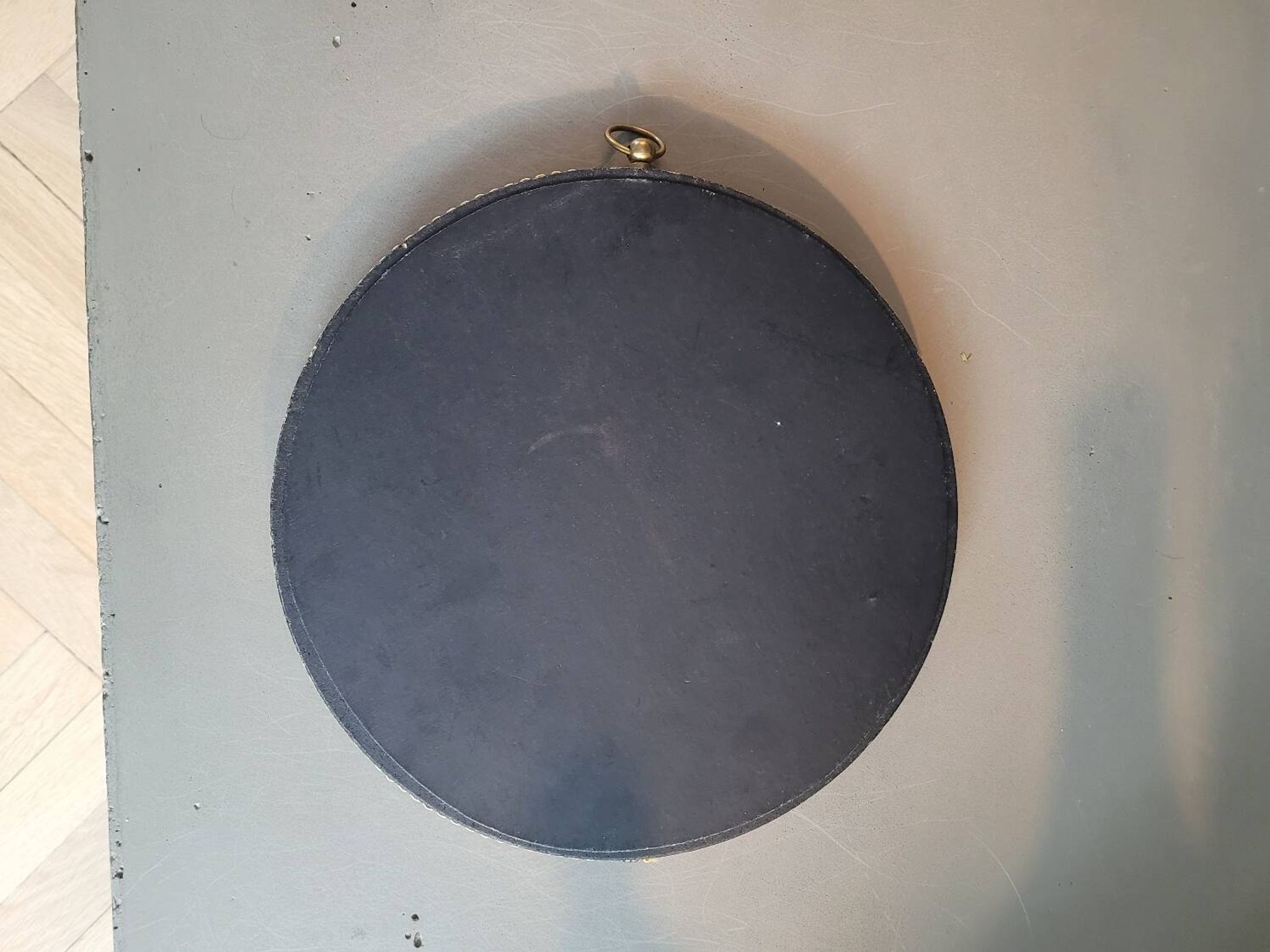 Vintage mirror with mustard velvet frame