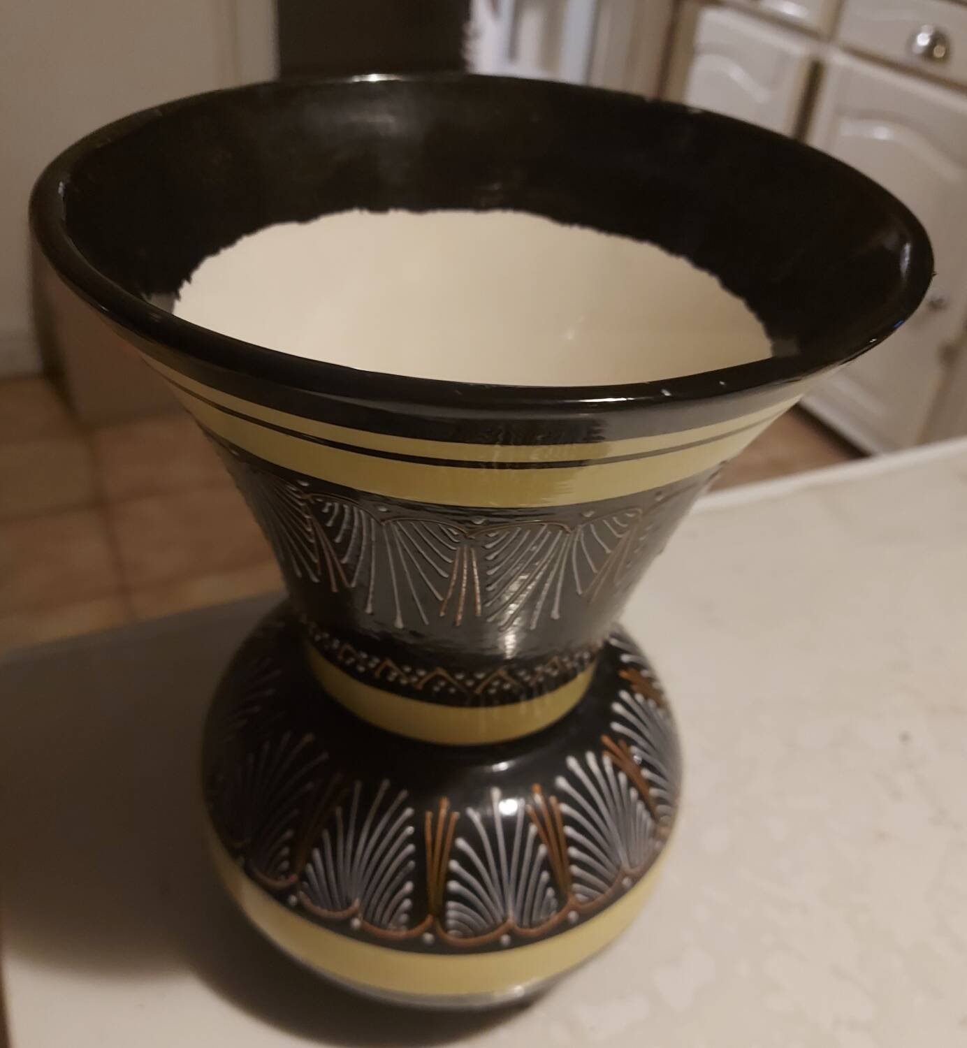 Faience vase from Quimper signed HB Quimper