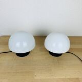 Pair of 70s space age mushroom lamps, Optelma