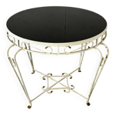 Vintage French Regency Iron and Glass Side Table, 1950s