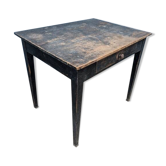 Table de ferme en bois patiné noir