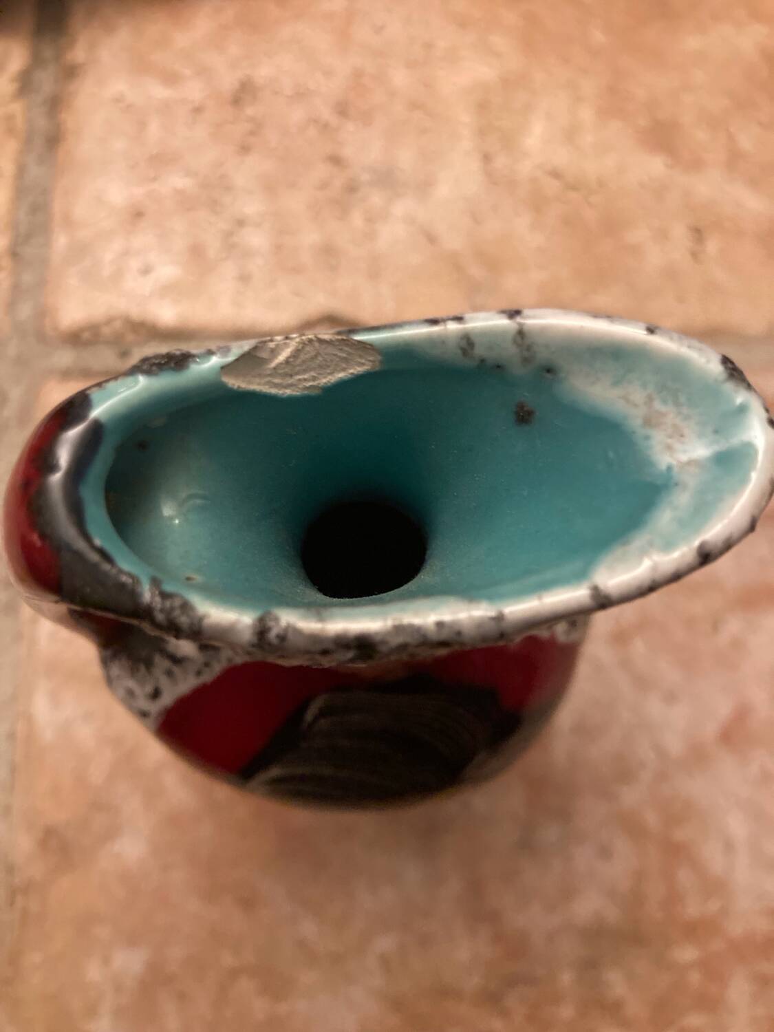 Vintage vase, made of glazed lava stone.