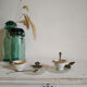 Silver and porcelain cockroaches