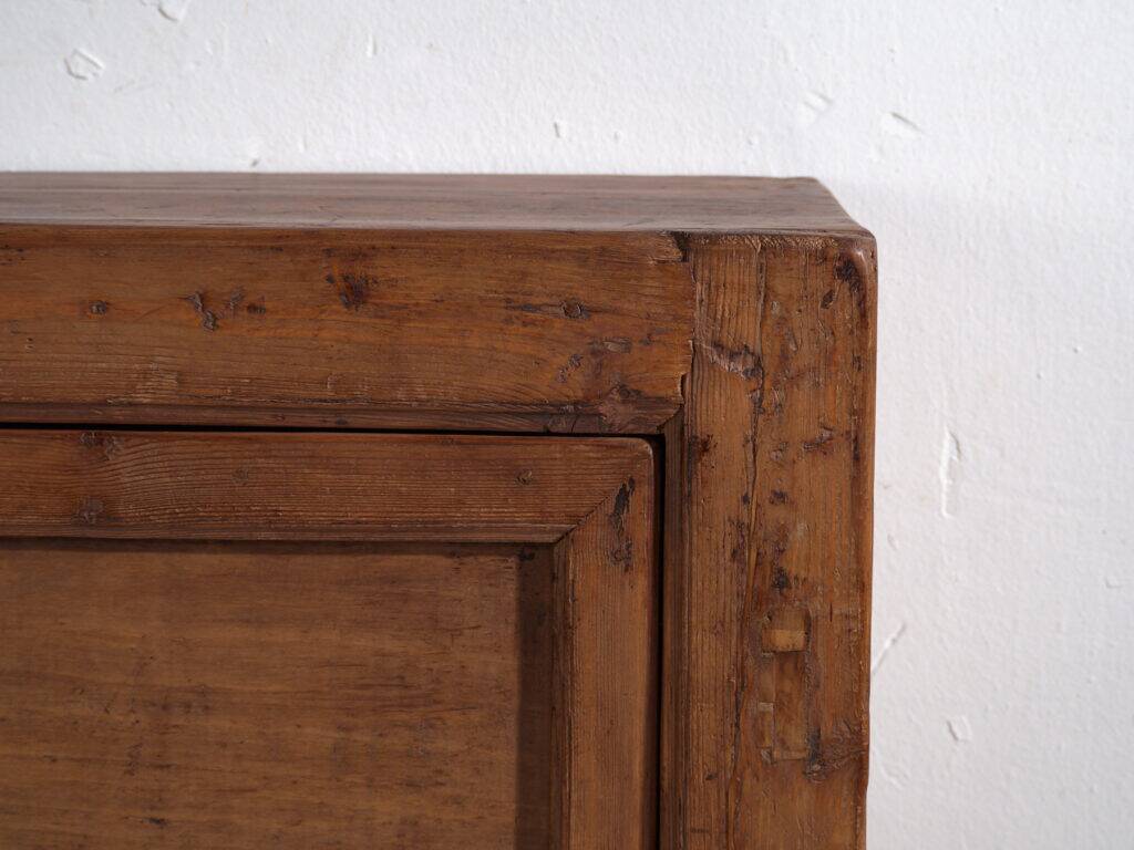 Chinese buffet high in carved pine with geometric panels – Gansu, circa 1930